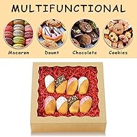 Vista 5 de 20 Cajas para Pasteles 10x10x2.5 Pulgadas Cajas de Panadería Caja de Galletas con Ventana para Golosinas Macarrón Postre Fresas Cubiertas