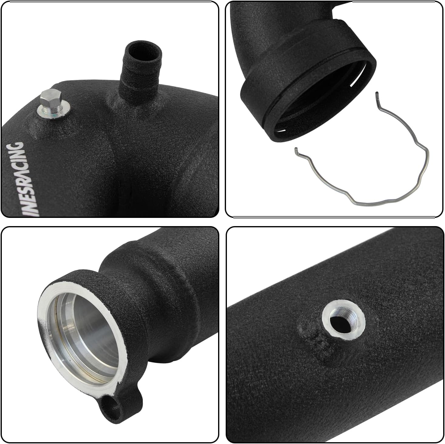 Intercooler Kit Twin 2.25" Upgrade Charge Boost Pipe & Elbow Compatible with M3 M4 F80 F82 F83 S55 Engine 3.0L Twin Turbocharged Black