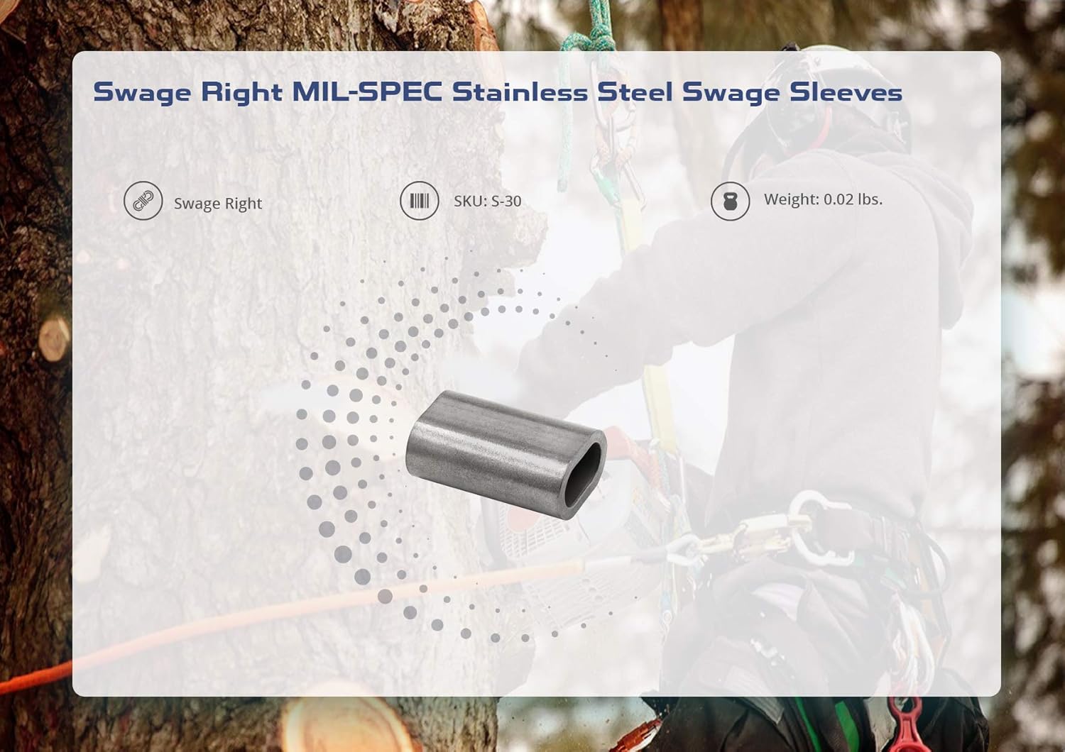 MIL-SPEC Stainless Steel Swage Sleeves Clip & Ferrules (3/16 inch) – Oval Duplex Wire Rope Cable Crimping Loop Fittings (Pack of 10)