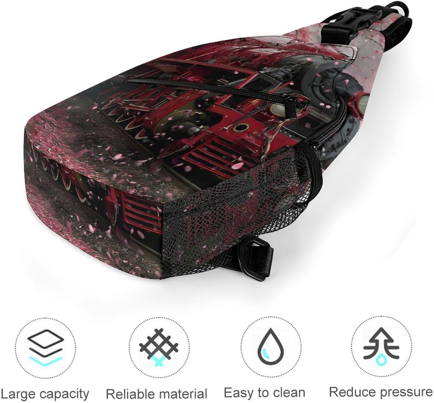 Train Men Crossbody Sling Backpack Chest Bag | Travel Fanny Pack,Hiking Daypack,Print Shoulder Bags