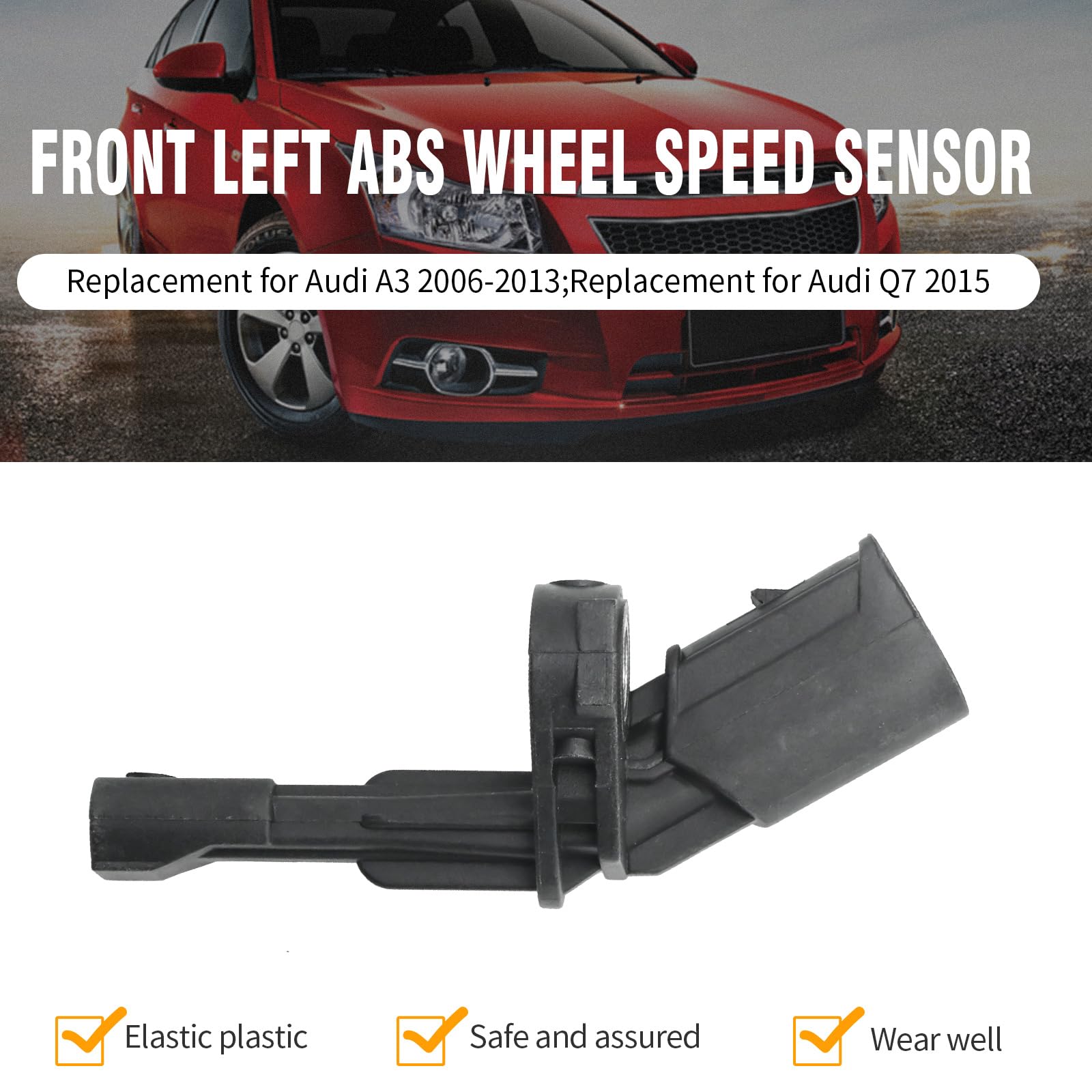 0986594506 Sensor ABS, sensor de freno ABS de camión de repuesto para Audi A3 Q7 TT 2006-2015, reemplaza WHT003859 (trasero izquierdo)