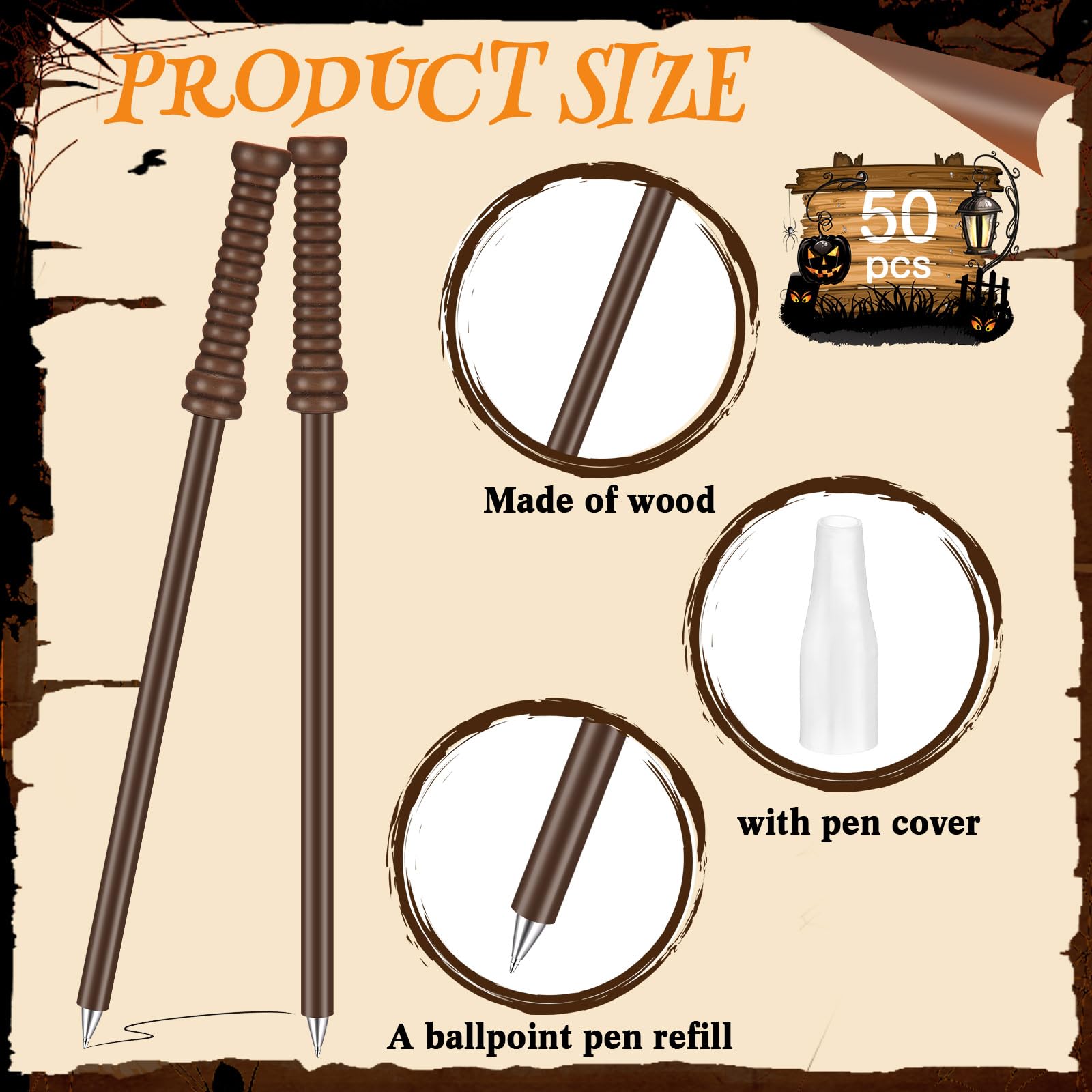 Lot De 20 Stylos Billes Halloween - Motifs Fantômes Et Sorcières - 4 Couleurs, Ergonomiques, Séchage Rapide
