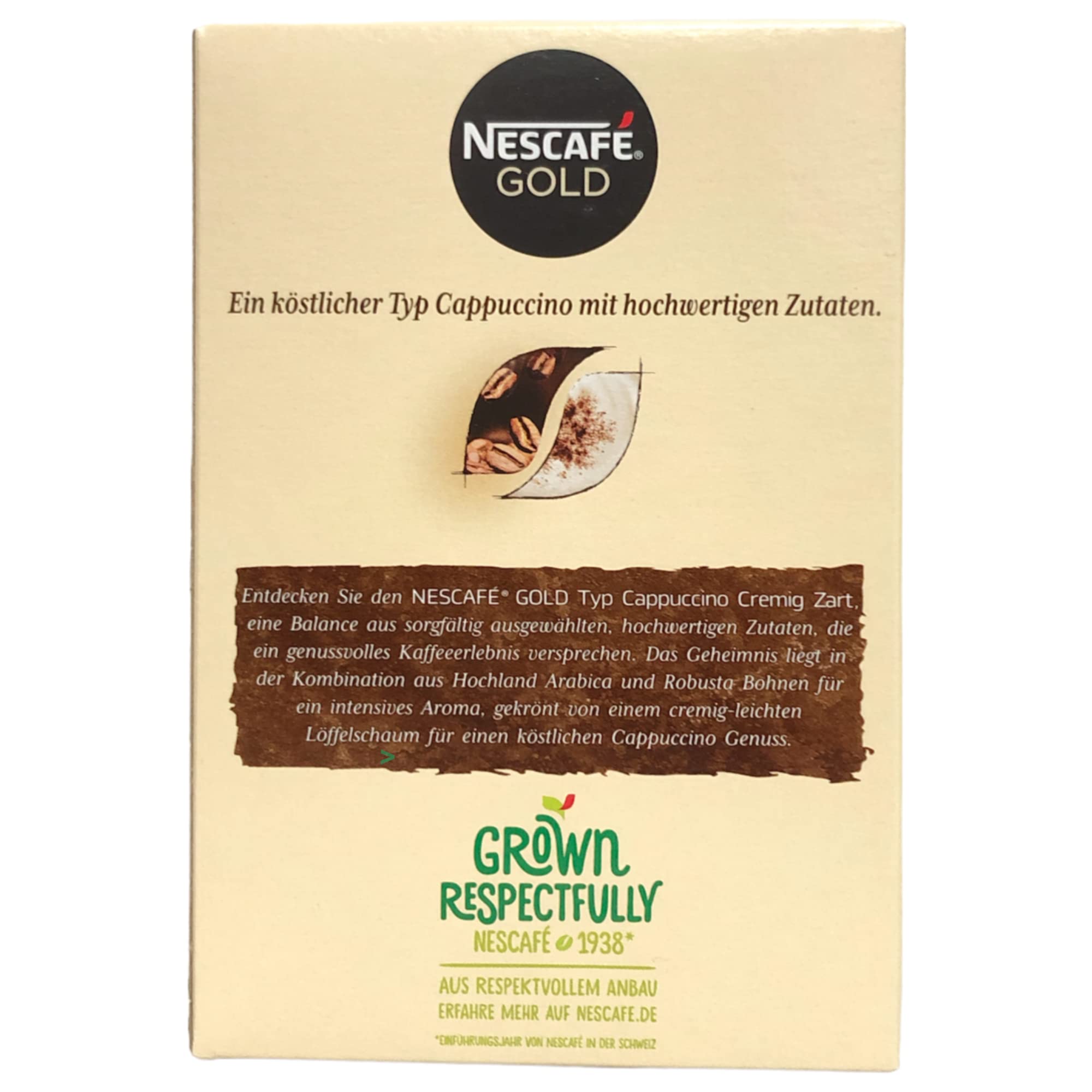 usy Bundle für Nescafe Gold Typ Cappuccino Cremig Zart Getränkepulver 12x140g Packung (120x14g Sticks) + usy Block