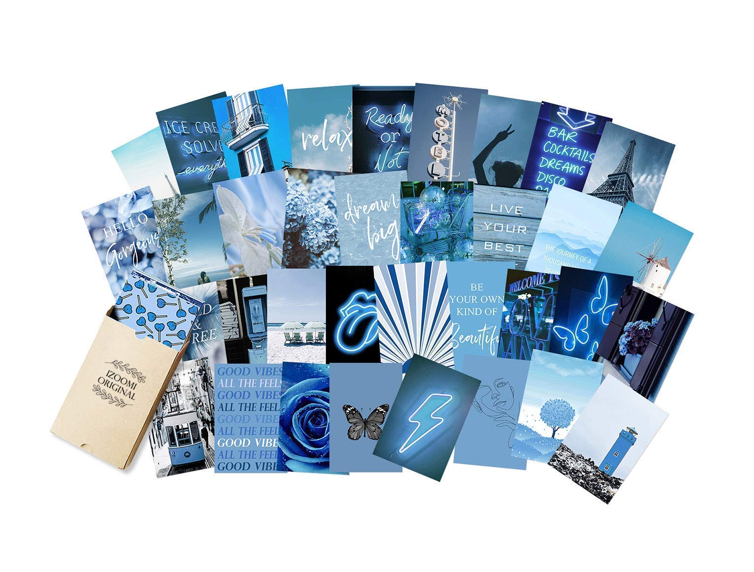 Buy Blue Wall Collage Kit Aesthetic Pictures, Bedroom Decor for Teen