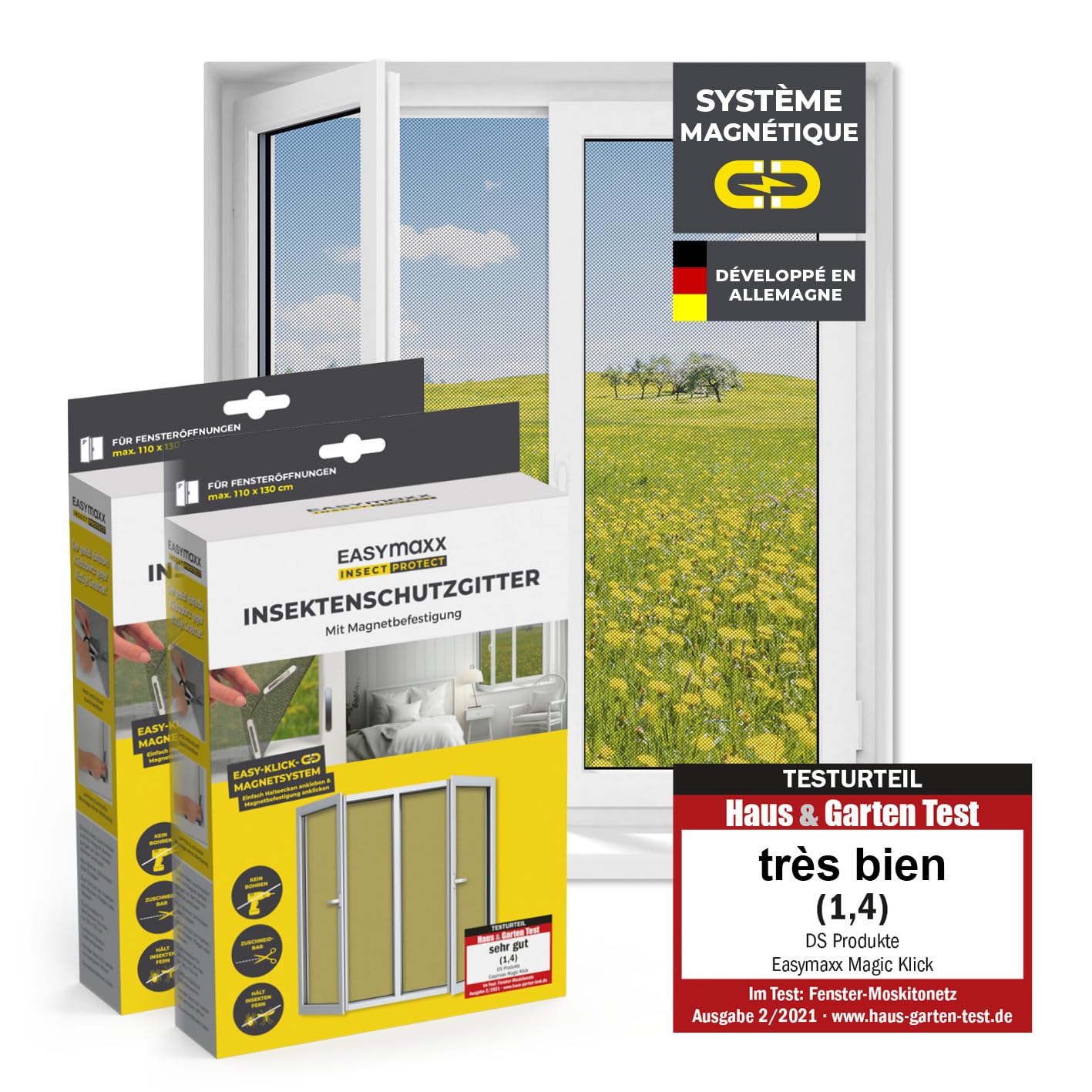 EASYmaxx Moustiquaire de fenêtre avec Fixation