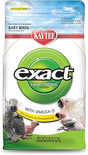 Kaytee Exact Hand Feeding Pet Bird Baby Food For Parrots, Parakeets, Lovebirds, Cockatiels, Conures, Cockatoos, and Macaws, 5 Pound