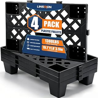 4 Pcs Plastic Pallets for Basement Storage Support up to 1300 Lbs