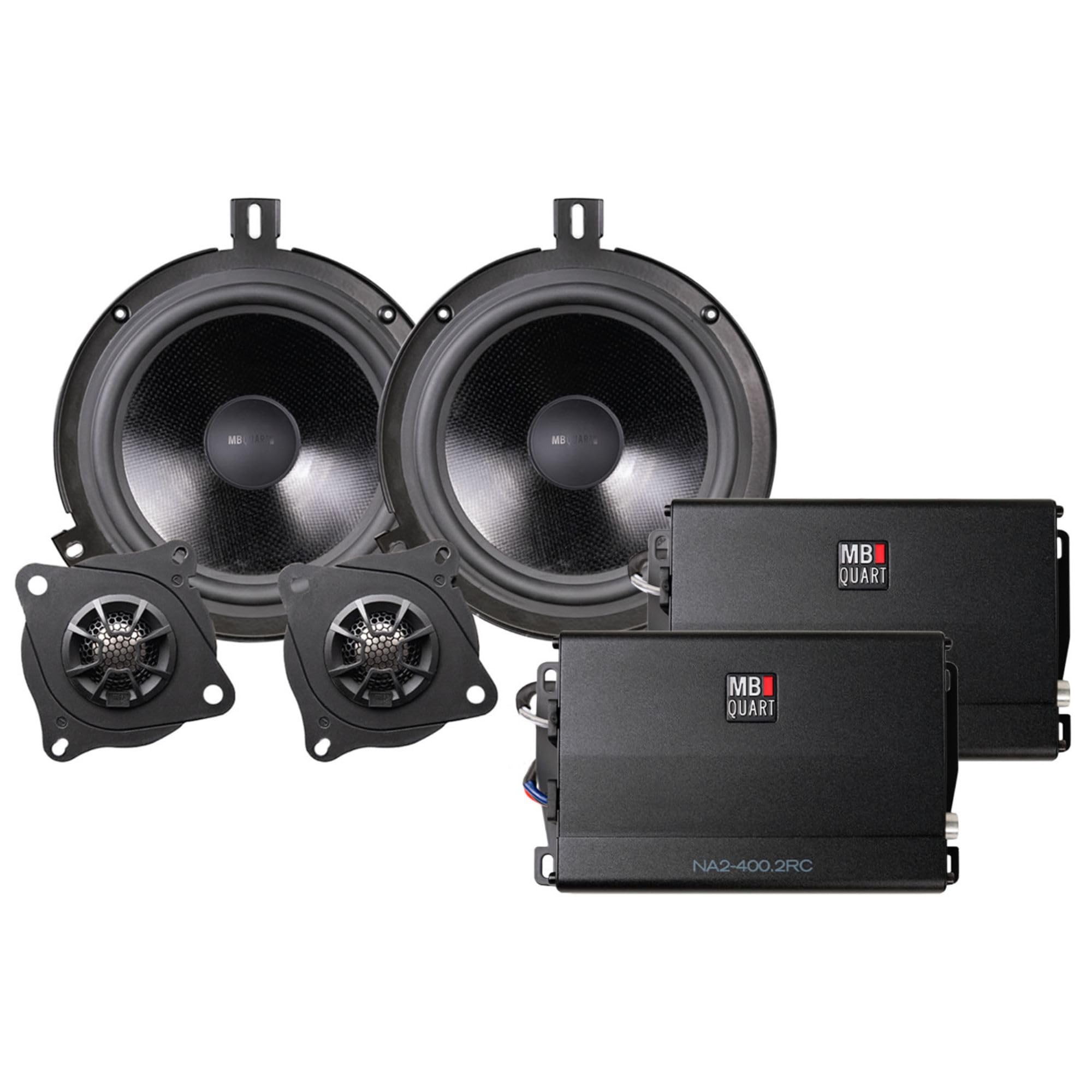 MB Quart MBQJK-STG2AH-1 800W STAGE 2 Jeep JK Car Audio Upgrade Kit with Amplifier 2-Speaker Set Titanium Tweeters