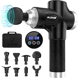 Massage Gun Muscle Massager Deep Tissue Professional Handheld Percussion Massager for Body Leg Shoulder Back Massager Pain Relief Relax Electric Massager Quiet Powerful with 8 Massage Heads 30 Speeds