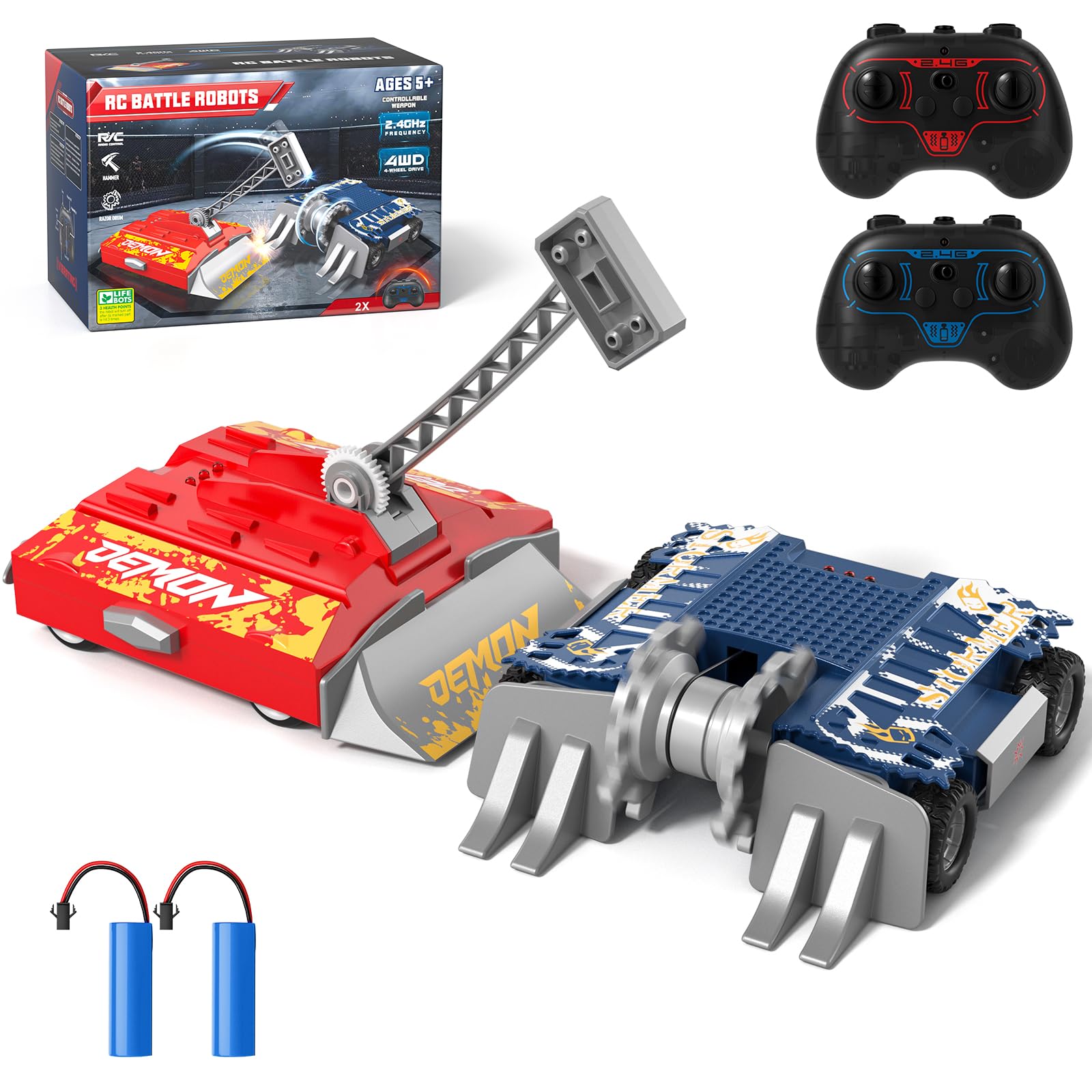 Sunrad BattleBots Arena MAX, juego de robot multijugador para niños, juguete de control remoto, para niños y niñas de 8 años