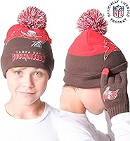 Vista 210 de Ultra Game Gorro de invierno de punto súper suave oficial de la NFL con guantes extra cálidos para pantalla táctil