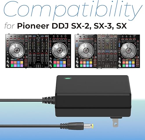 Miniatura 5 de Antoble Cable de 6.6 pies 5V 3A adaptador de CA cargador de pared para Pioneer Pro DDJ-SX2 DDJSX2 DJ controlador fuente de alimentación