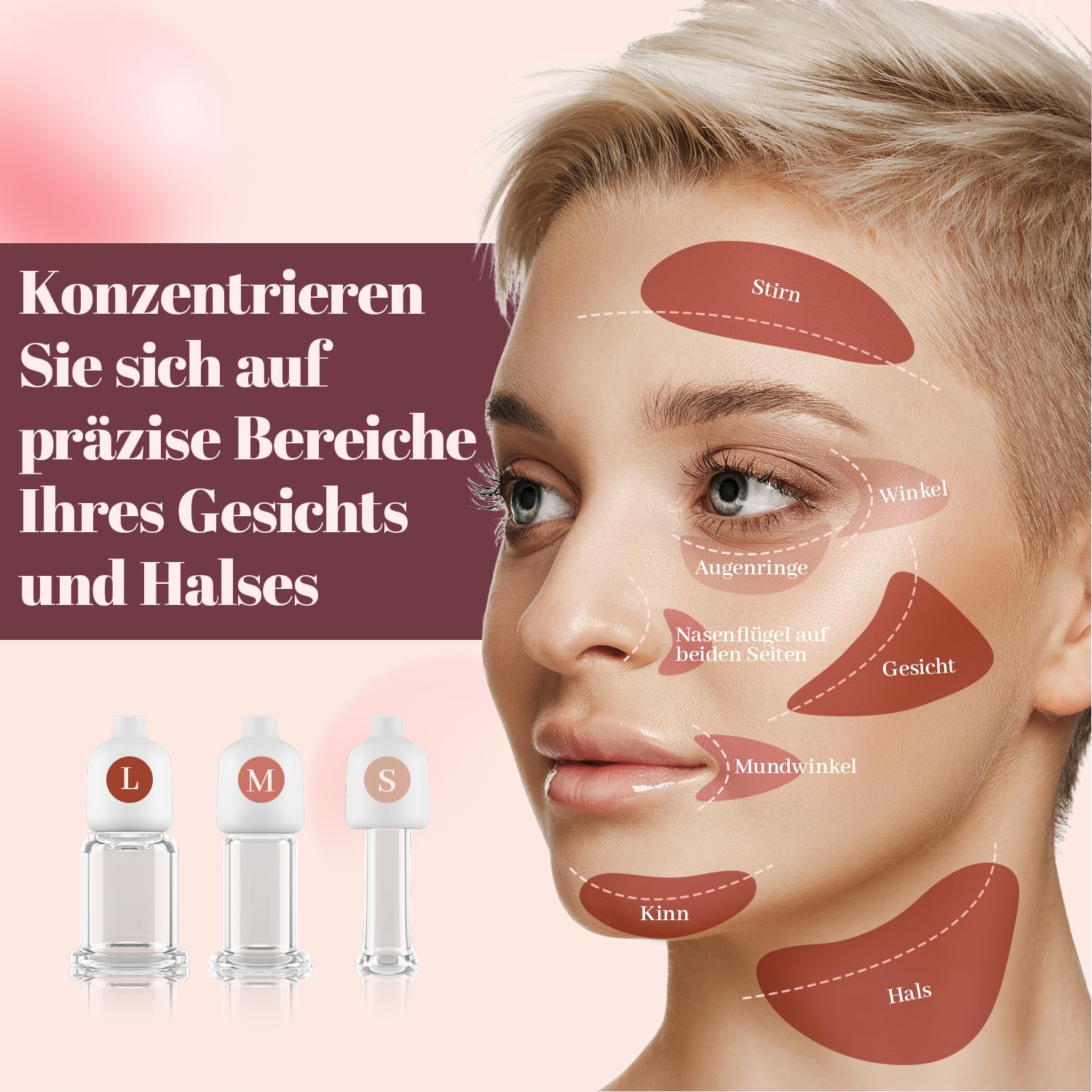 6-teiliges Elektrisches Schröpfen-Set fürs Gesicht aus Glas, 3-in-1 Gua Sha Gesichtsmassage-Werkzeuge für Augen und Nacken, 3 Größen Vakuum-Saugbecher zur Reduzierung von Cellulite und Schwellungen