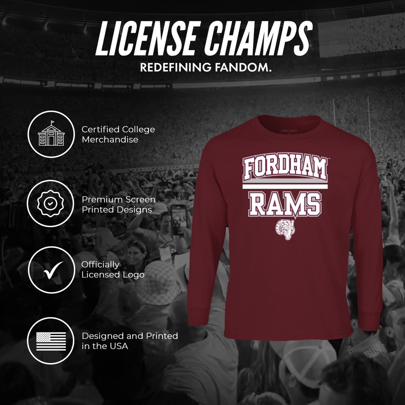 Long Sleeve T-Shirt | Official College Game Day Merchandise | Mens Womens Adult Cotton | Team Icon Design