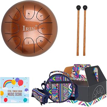 Steel Tongue Drum 5.5Inch 8 Notes Hand Pan Drum Percussion Instrument With Mallets Drumsticks Carrying Bag For Adult