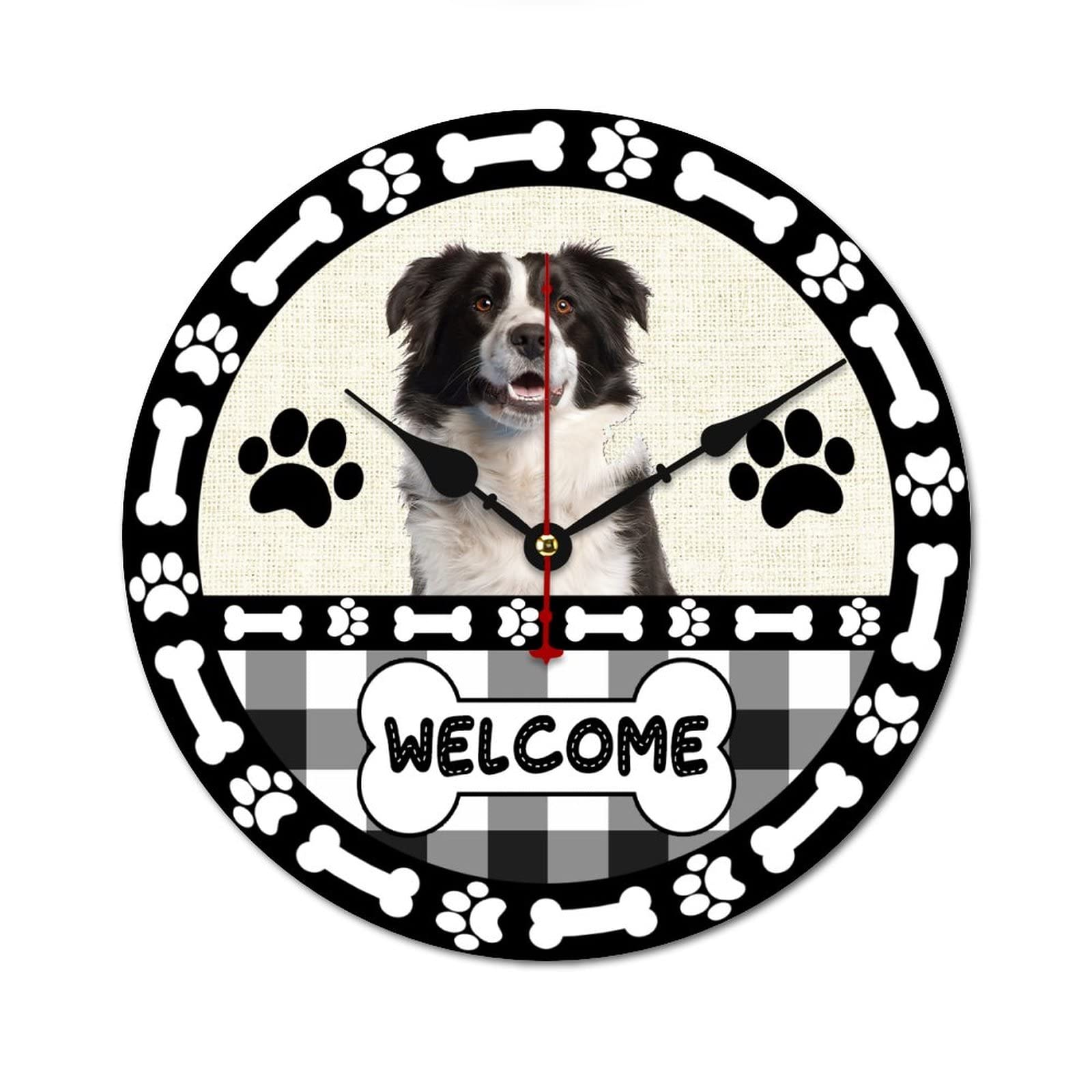 Horloge Border Collie cadeau pour maman originale et silencieuse