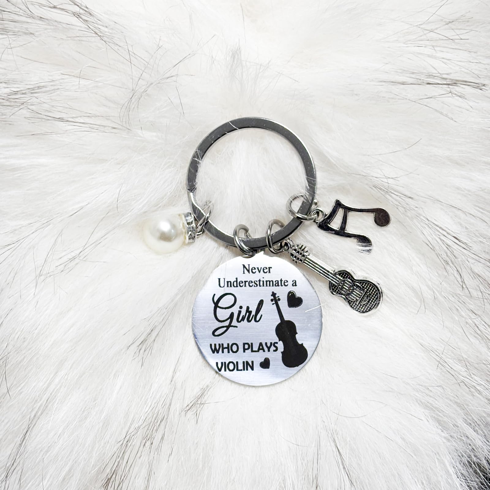 Violin Lover Gifts Violinists Keychain for Christmas Graduation Birthday Thank You Gifts for Violin Teacher Inspirational Keyring for Music Player Women Girl Students Musical Instrument Jewelry