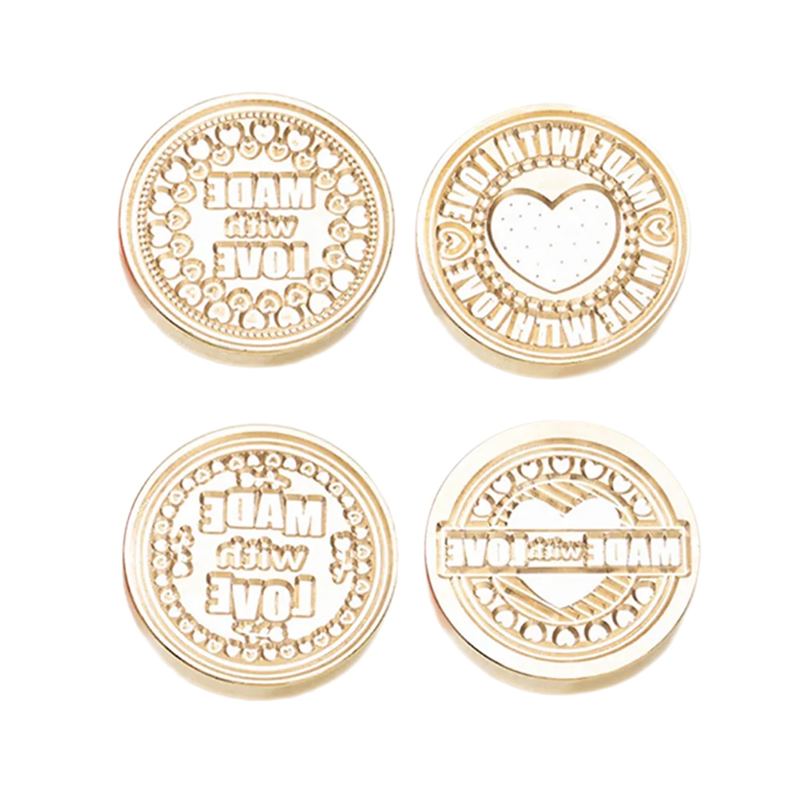 Msioytog 4Pcs Wedding Sealing Stamp Head for Wedding Invitations Envelope Scrapbooking Embossed Sealing Stamp Replacements Love Head