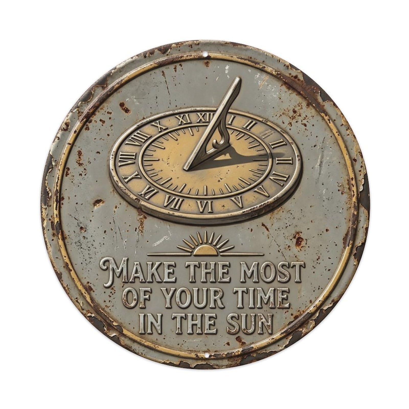 Sundial Shadow Garden Metal Tin Sign