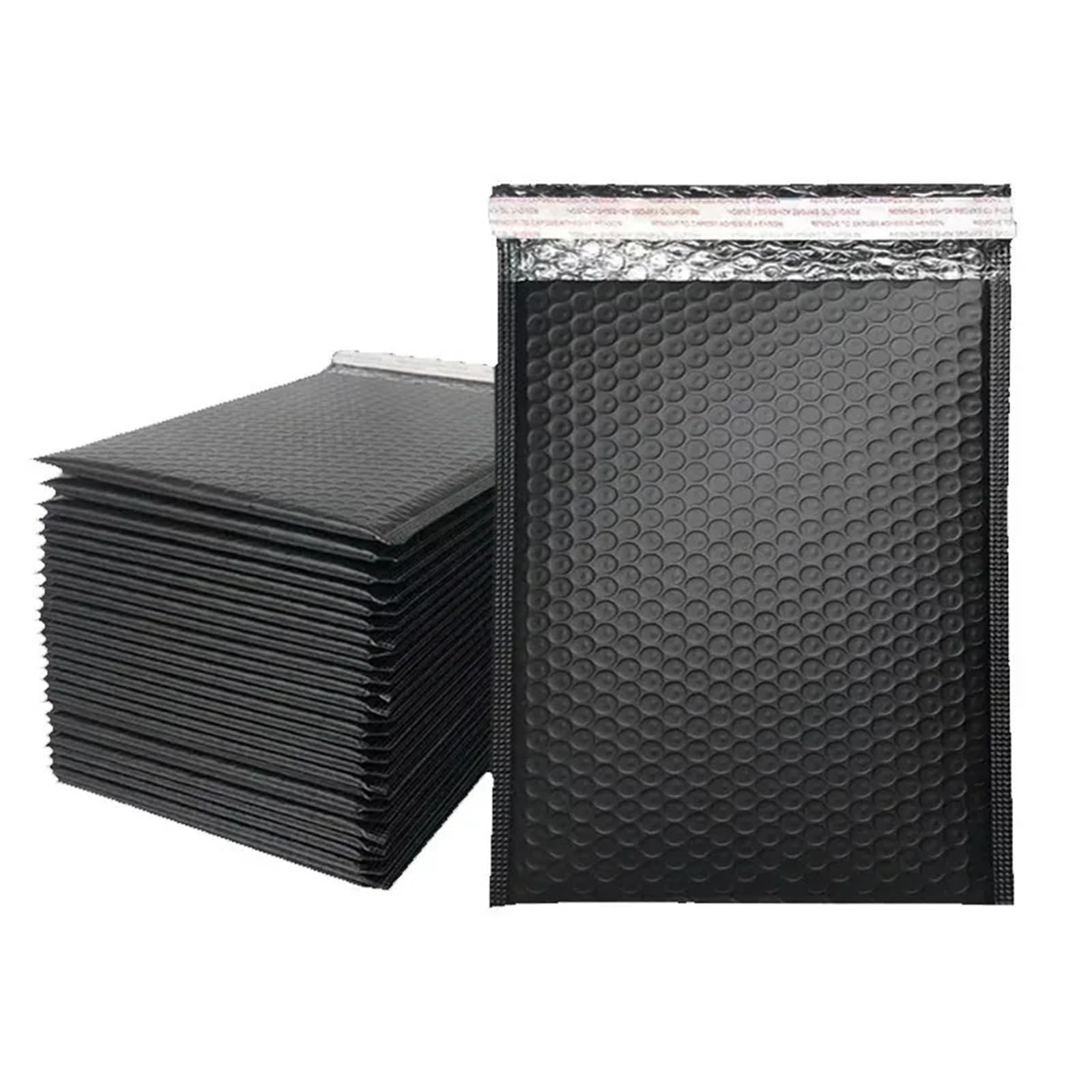 100 pièces sacs d'enveloppe en mousse noire auto-scellants enveloppes d'expédition rembourrées avec sac à bulles de paquets pour CD & Bijoux(PURPLE,15 * 20cm)