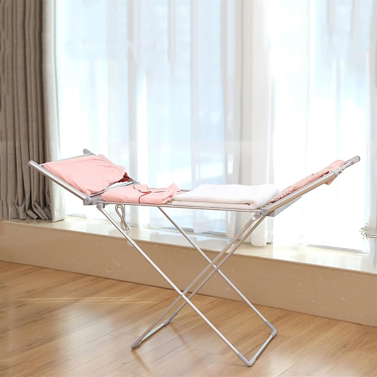 Stendibiancheria riscaldato Elettrico a 20 Ali Stendibiancheria scaldasalviette da 230 W per Biancheria Intima, Calzini, Camicie