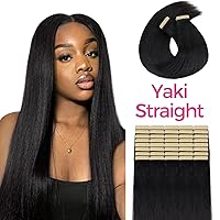 Vista 33 de Lashey Extensiones de Cabello Humano con Cinta Adhesiva Negro Natural 100% Remy Cabello Humano Liso Extensiones de Cabello con Cinta Largas de 24