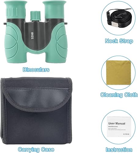 Miniatura 7 de MAKINO Binoculares para niños, regalos para niños de 3 a 12 años, binoculares compactos para niños de 8 x 21 pulgadas de alta resolución para