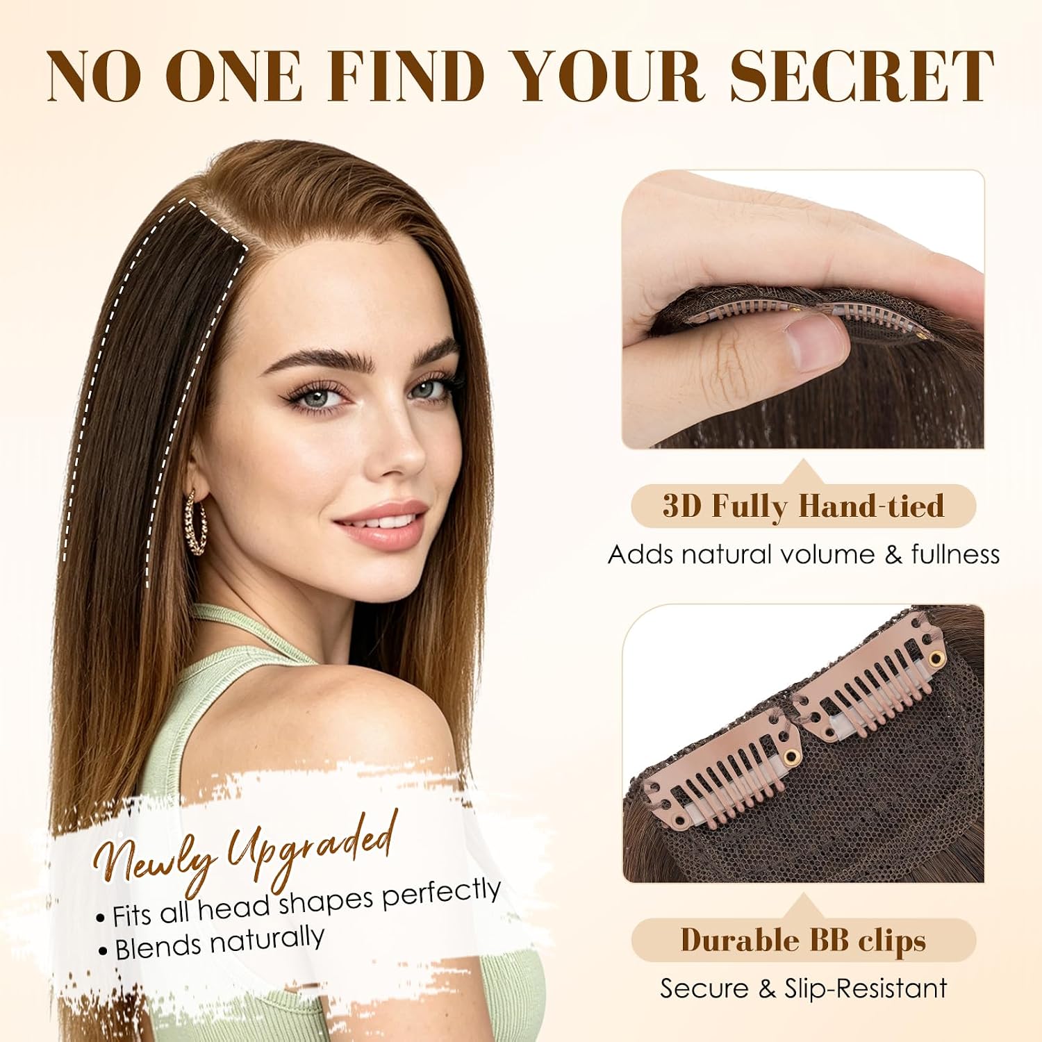 S-noilite 2Pcs Thick Clip in Short Hair Extensions Real Human Hair Invisible Straight Clip in Hairpieces for Women Adding Extra Volume 6 Inch Dark Brown