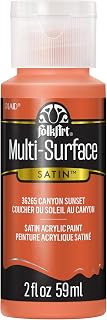 FolkArt Multi-Surface Acrylic Craft Paint, Canyon Sunset 2 fl oz Premium Multi-Surface Satin Finish Paint, Perfect For Easy To Apply DIY Arts And Crafts, 36265