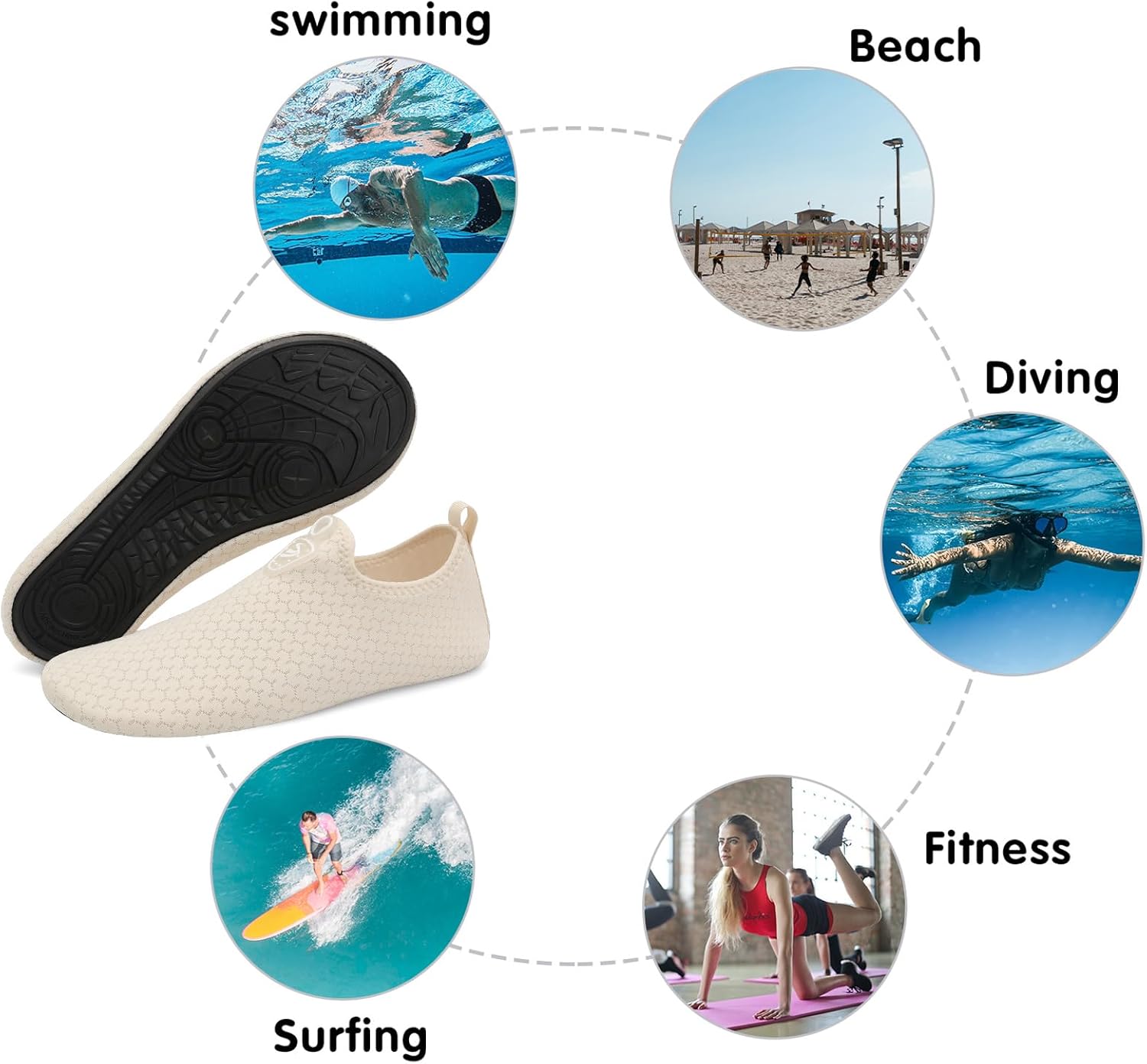 Spesoul Womens Mens Water Shoes Quick Dry Beach Swim Shoes Barefoot Aqua Socks Outdoor Sand Socks for Pool River Diving - Image 6