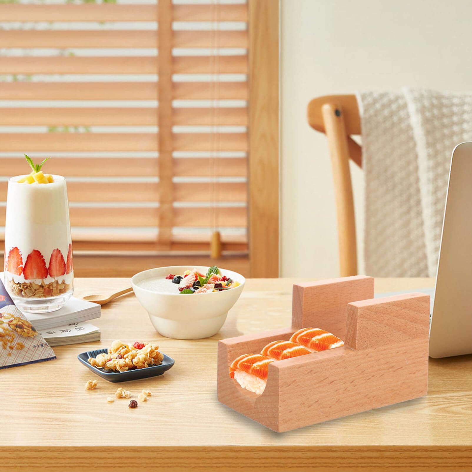 ABOOFAN Sushi-Rollenhalter aus Holz, japanischer  Temaki-Sushi-Handrollen-Prsentationsstnder, Sashimi-Sushi-Bambus-Servierteller,  Taco-Display-Rack, Sushi-Brett, Schneidetablett fr Zuhause, : Amazon.de:  Kche, Haushalt & Wohnen