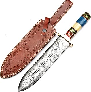 PAL 2000 KNIVES DAG-9318 Handmade Damascus Steel Knife Stained Bone Handle - PAL 2000 KNIVES