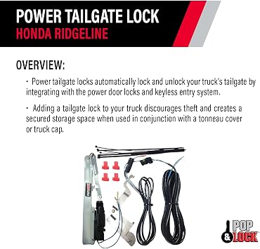 Pop & Lock - Power Tailgate Lock for Honda Ridgeline, Fits 2005 2019 Models (PL8600, Works with or Without Backup Camera)