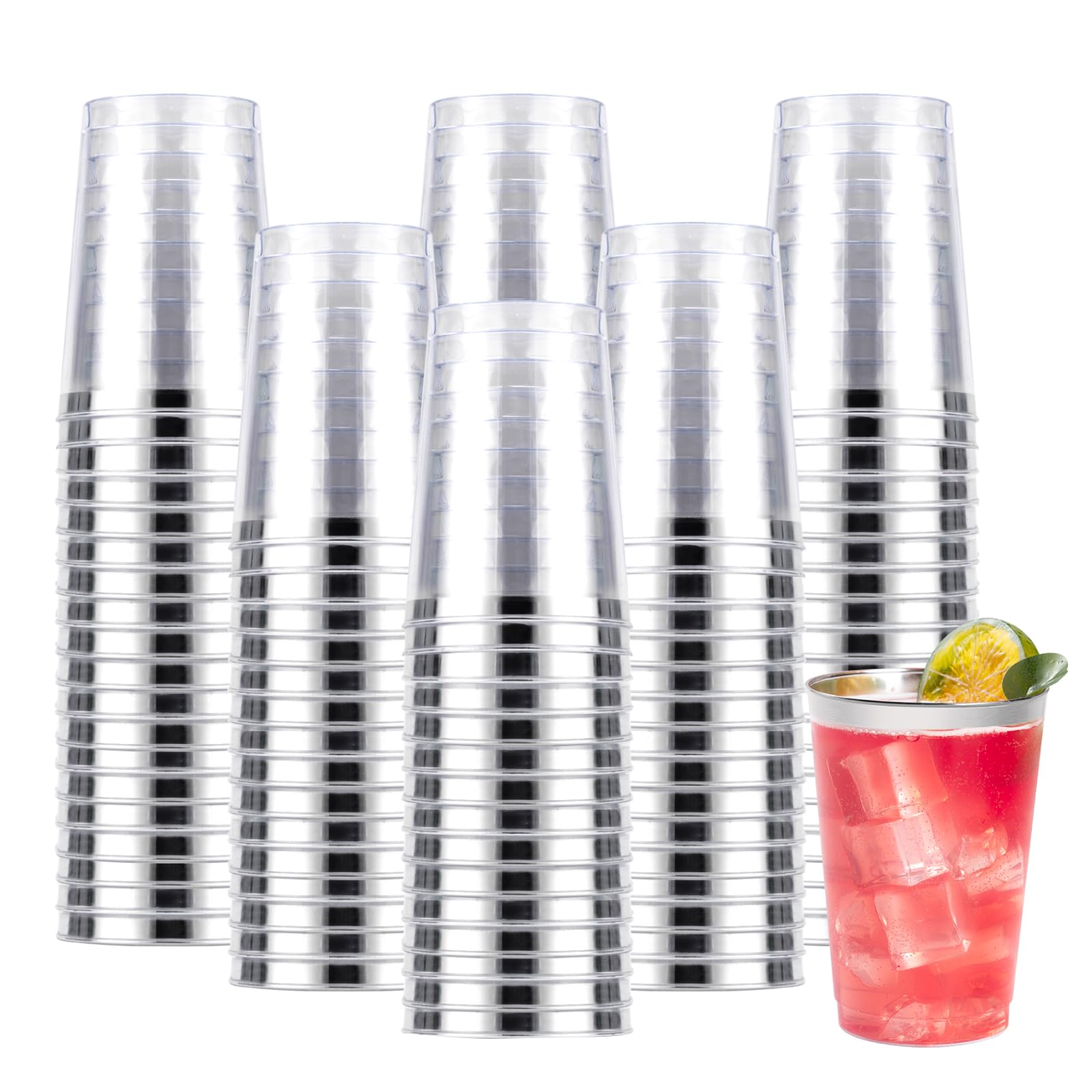 Goodluck 50PCS 9oz Plastic Cups for Party, Disposable Silver Plastic Cups — Amazon image 18