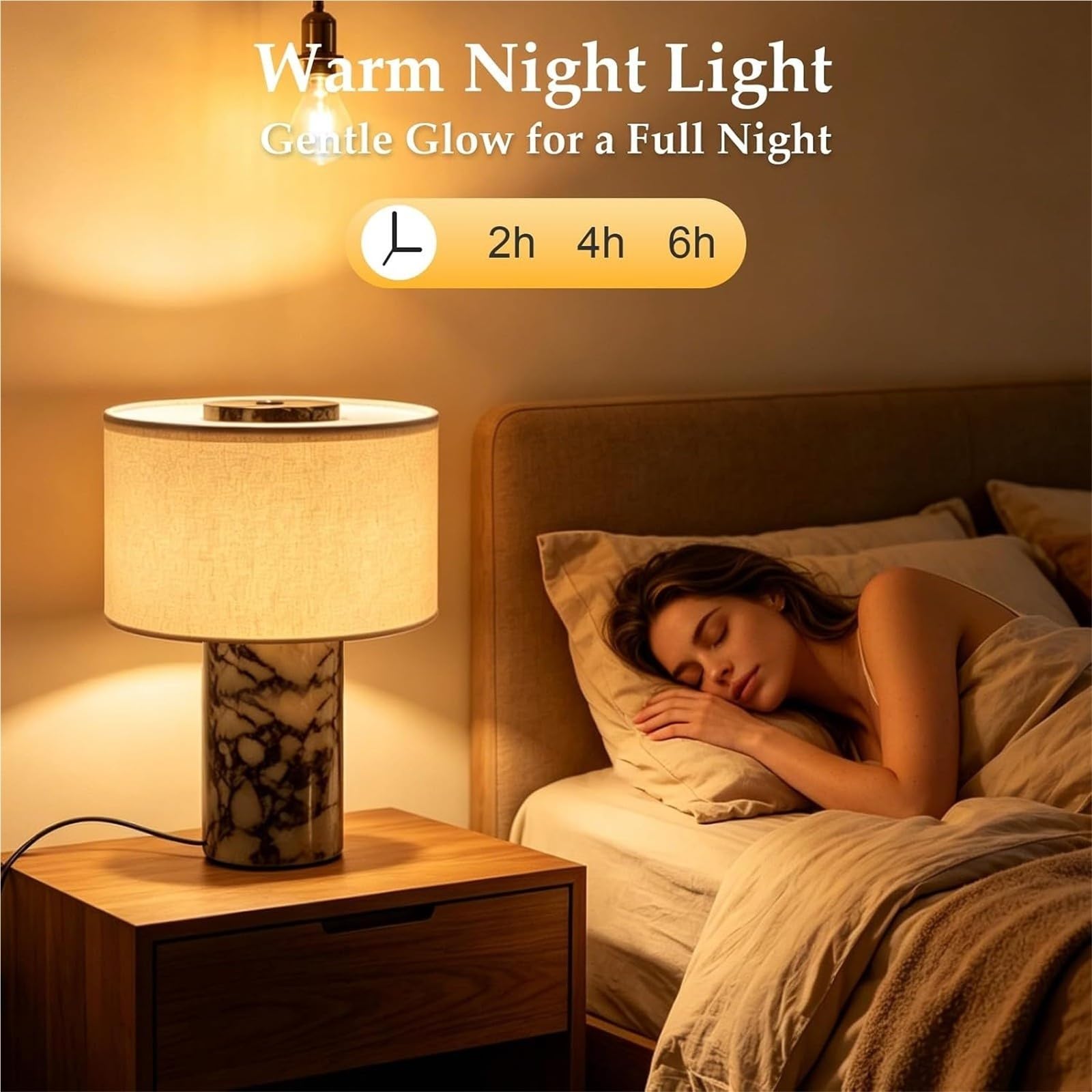 Lampada Tavolo Moderna Con Controllo Touch, Lampada In Marmo, Ricaricabile