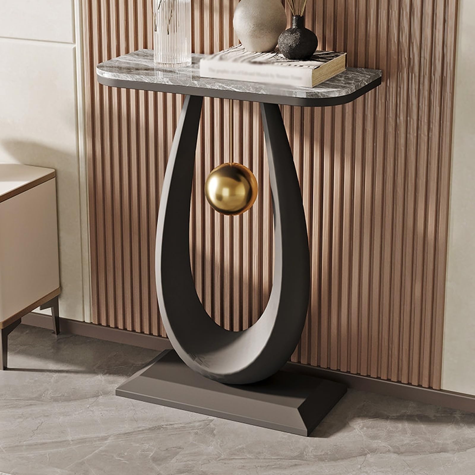 Mesa consola moderna para recibidor estrecho y pasillo de entrada