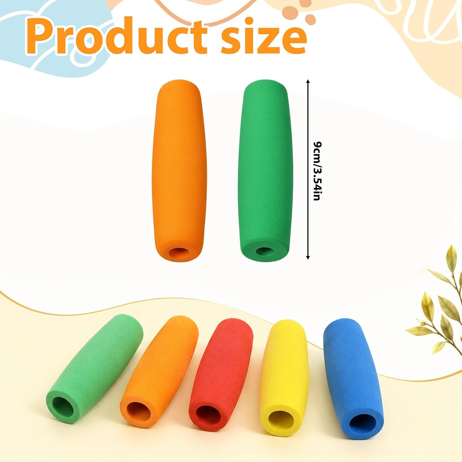 JJUNW Foam Grip Tubing for Utensils, 10Pcs Adaptive Utensils Grips Aid for Elderly Disabled Arthritic Handicapped, Foam Tubes Cutlery Padding Handle for Pens Crochet Hooks