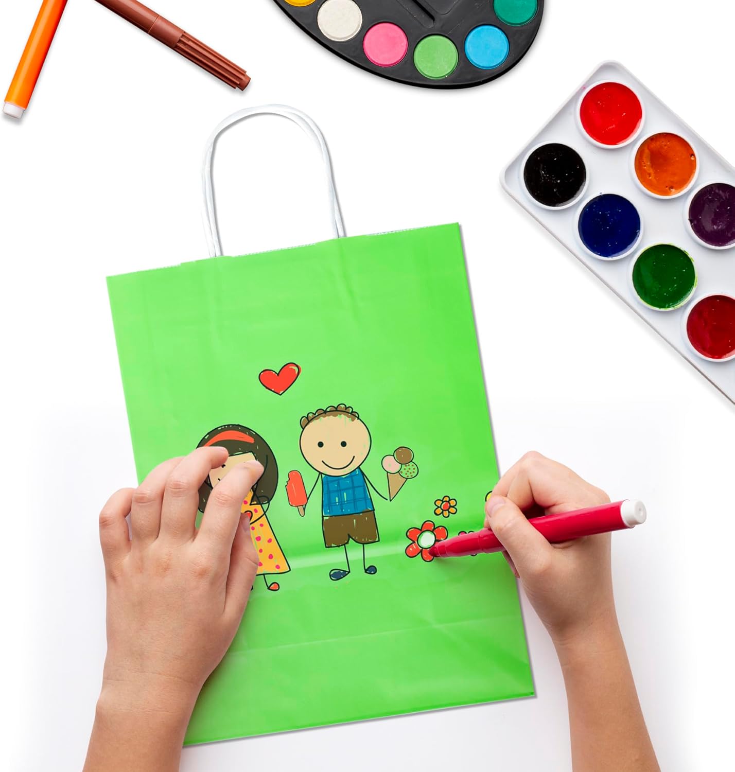 BLEWINDZ 32 Pieces Gift Bags with 32 Tissues, 8 Colors Party Favor Bags with Handles, Rainbow Gift Bag for Wedding, Birthday, Party Supplies and Gifts - Image 2