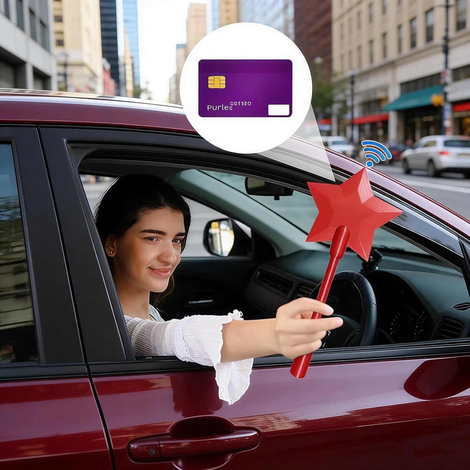 3D Printed Credit Card Wand Tap to Pay, Magic Wand Contactless Payment Card Holder, Suitable Scenarios for Card Payment(2PCS D)