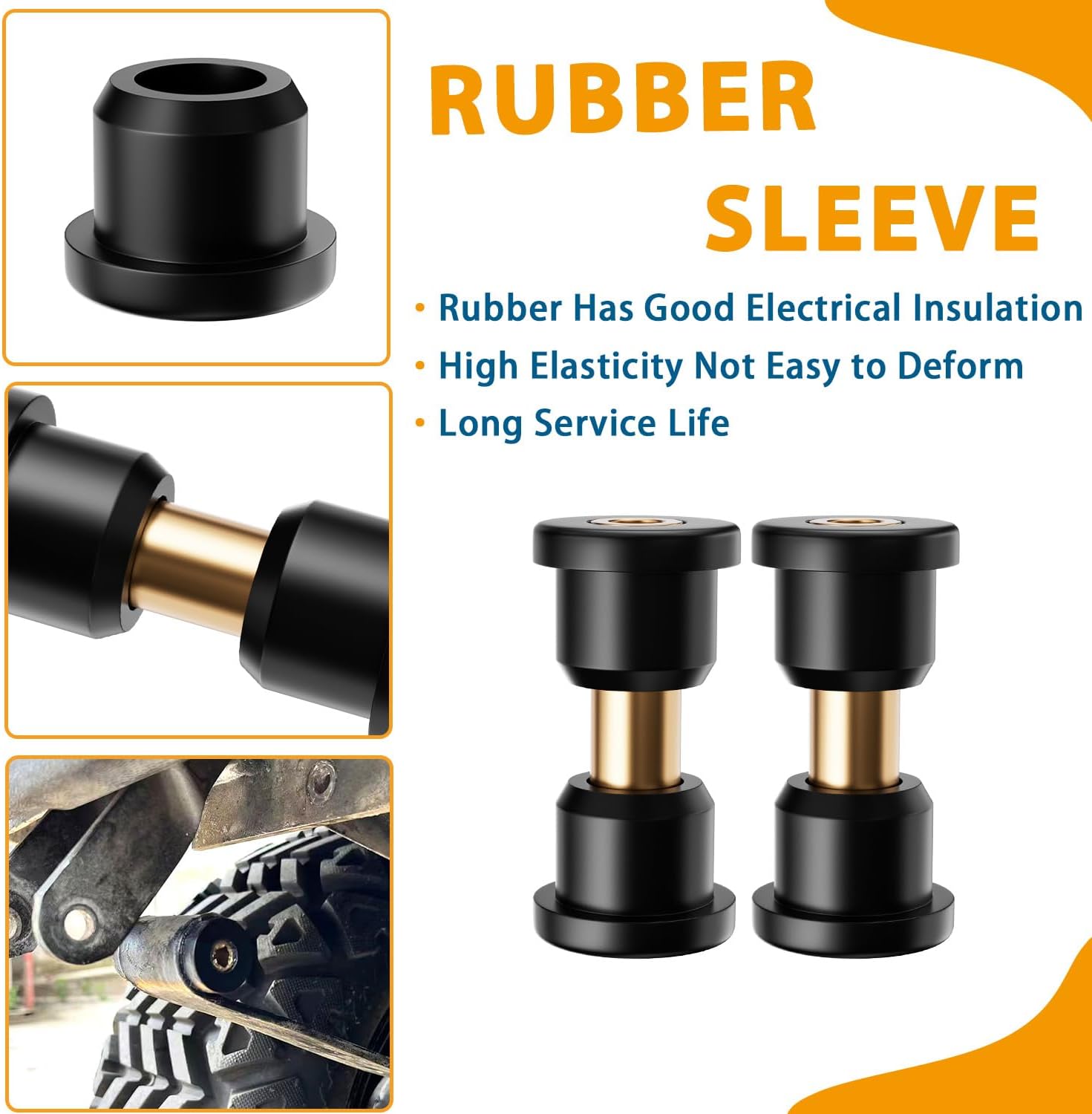 Golf Cart Standard Rear Leaf Springs with Bushing and Sleeve Kit (2 Set), Fit for 2004-UP Club Car Precedent & Tempo & Onward Electric Golf Carts, OEM#102509301/103742301