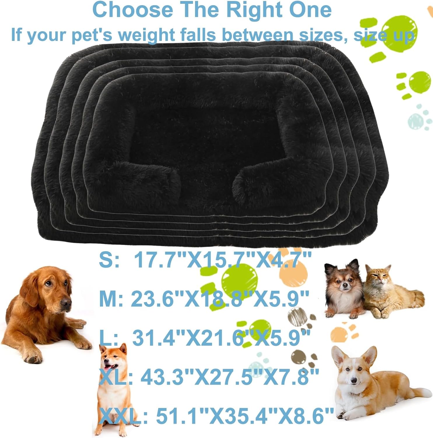 review Dog Beds Large Sized dog Orthopedic, Sofa Dog Bed with Waterproof Lining and Nonskid Bottom, Rectangle Washable Dog Bed for Medium Small Dogs and Cats Comfortable ( Color : Black , Size : 17 x 15