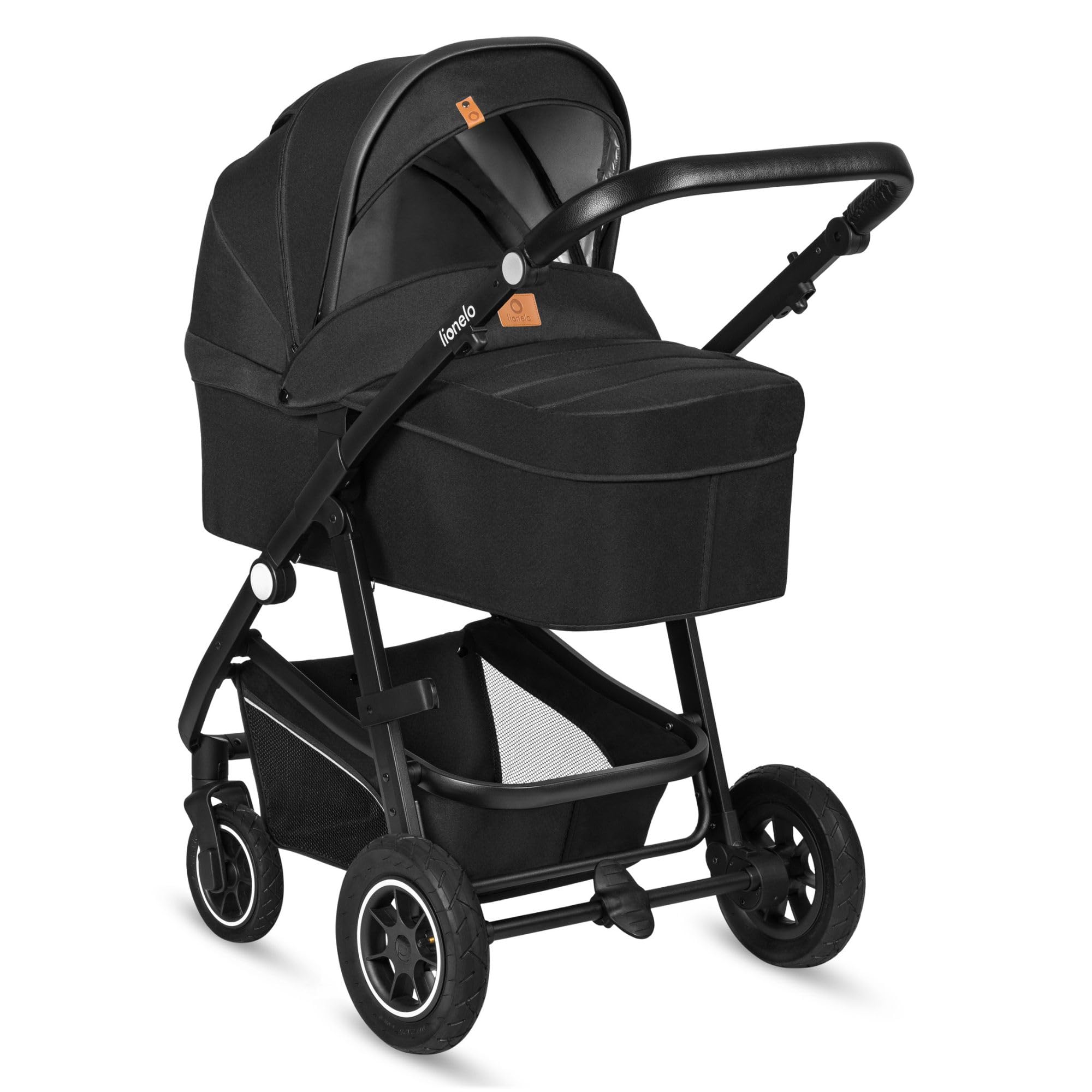 LIONELO BIANKA Kinderwagen 3 in 1 bis 22 kg Babywanne Autositz Reise-System Zusammenlegbar Stoßdämpfer Verdeck XXL