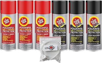 Fluid Film Rust & Corrosion Prevention Solutoin Fluid Film Aerosol 3 Cans, Fluid Film Aerosol Black 3 Cans and DU-MOST Spray Wand 1 Pack