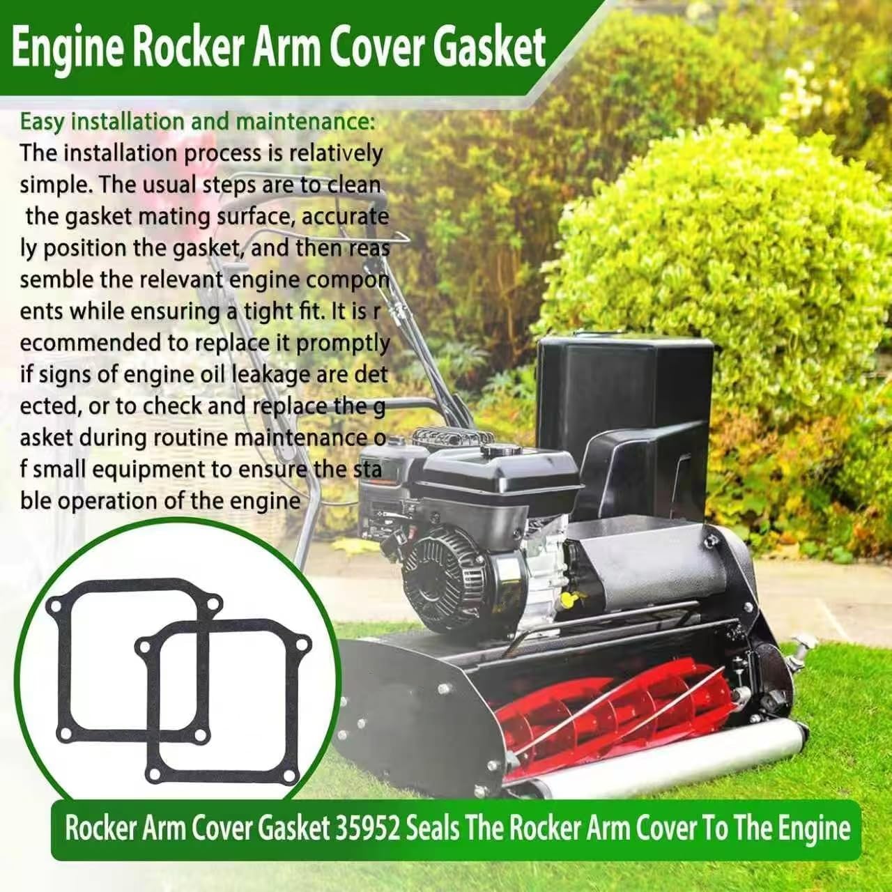 Replacement Rocker Arm Cover Gasket 35952 Fits Tecumseh Toro Husqvarna MTD Lawn & Garden Equipment Engine (Set of 2)