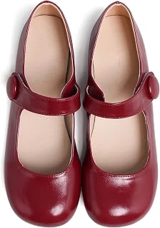Dear Time Women's Round Toe Mary Jane Strap Flat Shoes, Cute Lolita Uniform Shoes, Soft Cushion Ballet Flats for Women