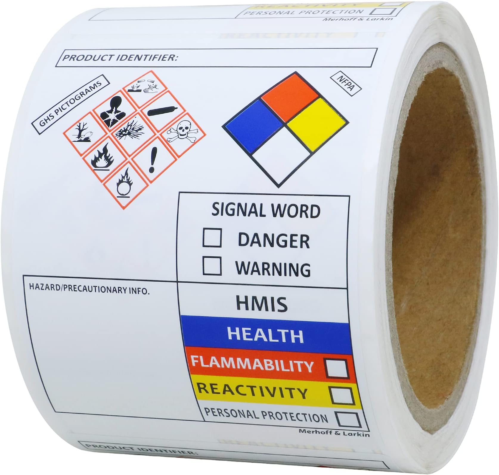 SDS OSHA Labels for Chemical Safety Data 3×4 Inch - MSDS Stickers with GHS Pictograms - HMIS & Hazard Compliant- 100 Stickers Per Roll