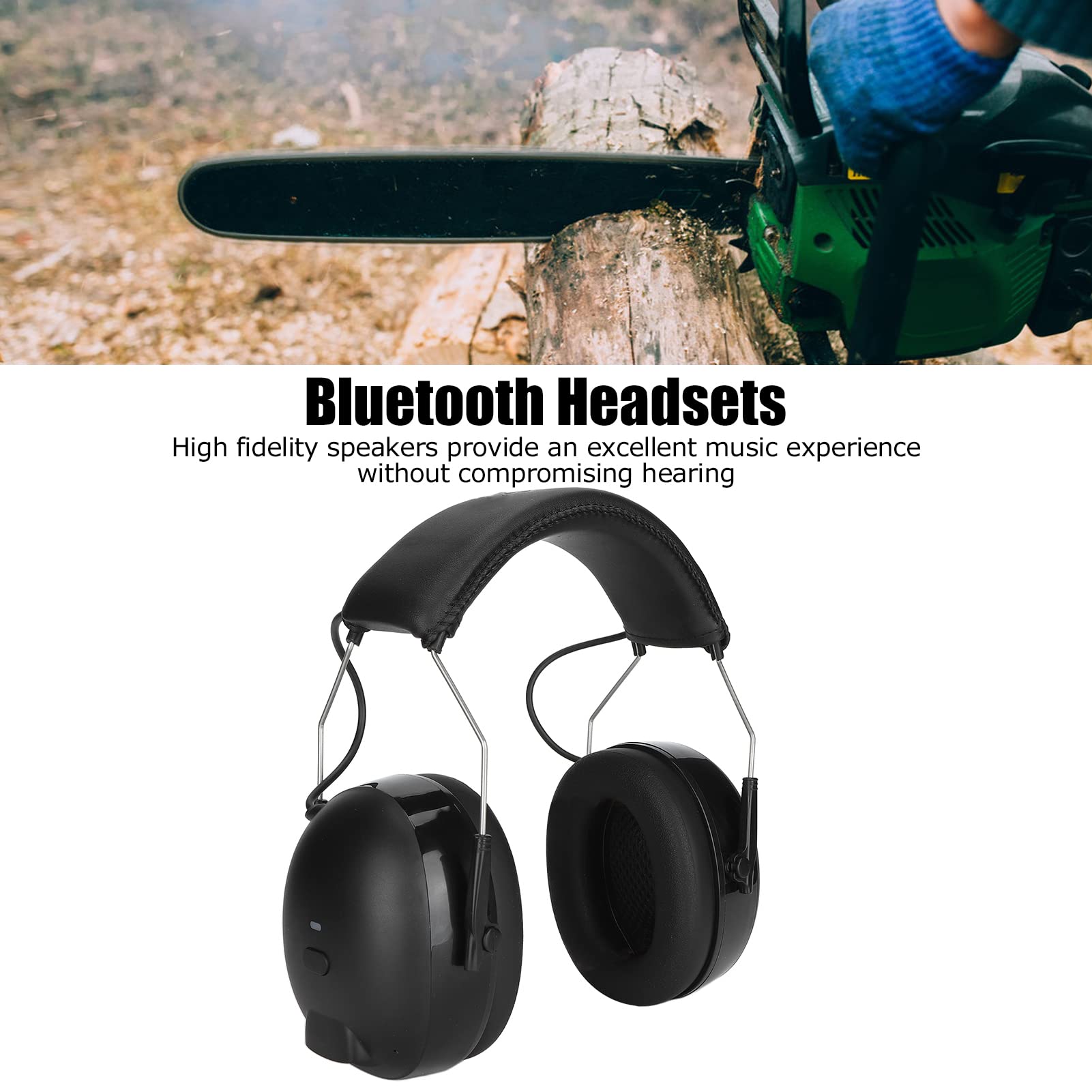 BTER Orejeras de Seguridad con Reducción de Ruido, NRR 28dB Bluetooth Protección Auditiva Orejeras de Seguridad Micrófono Incorporado, Auriculares de Protección Auditiva para Cortar, Construcción