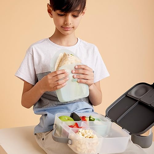 Miniatura 9 de b.box Nuevo bolsillo de silicona para sándwich, bolsa de silicona reutilizable, divisor de caja Bento, cabe en la lonchera  Apto para microondas,