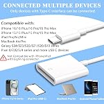 iPhone SD Card Reader USB C, Digital Camera Adapter, Trail Camera USB C Memory Card Reader for iPhone 17/16/15/iPad/MacBook/iMac/Galaxy/Android