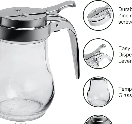 Dispensador de jarabe con parte superior de zinc fundido, 6 onzas (1, 6 oz)